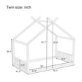 thumbnail image 2 of CATLK House Shape Twin Size Montessori House Bed, Wooden Floor Bed with Headboard and Footboard for Kids Girls,Boys, Easy Assembly,Without Slats, Natural, 2 of 5