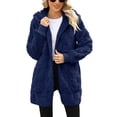 thumbnail image 7 of adaychics Long Fleece Coat Women Oversized Solid Color Cardigan Long Warm Winter Hoodie Coat for Dating Streetwear, 7 of 7