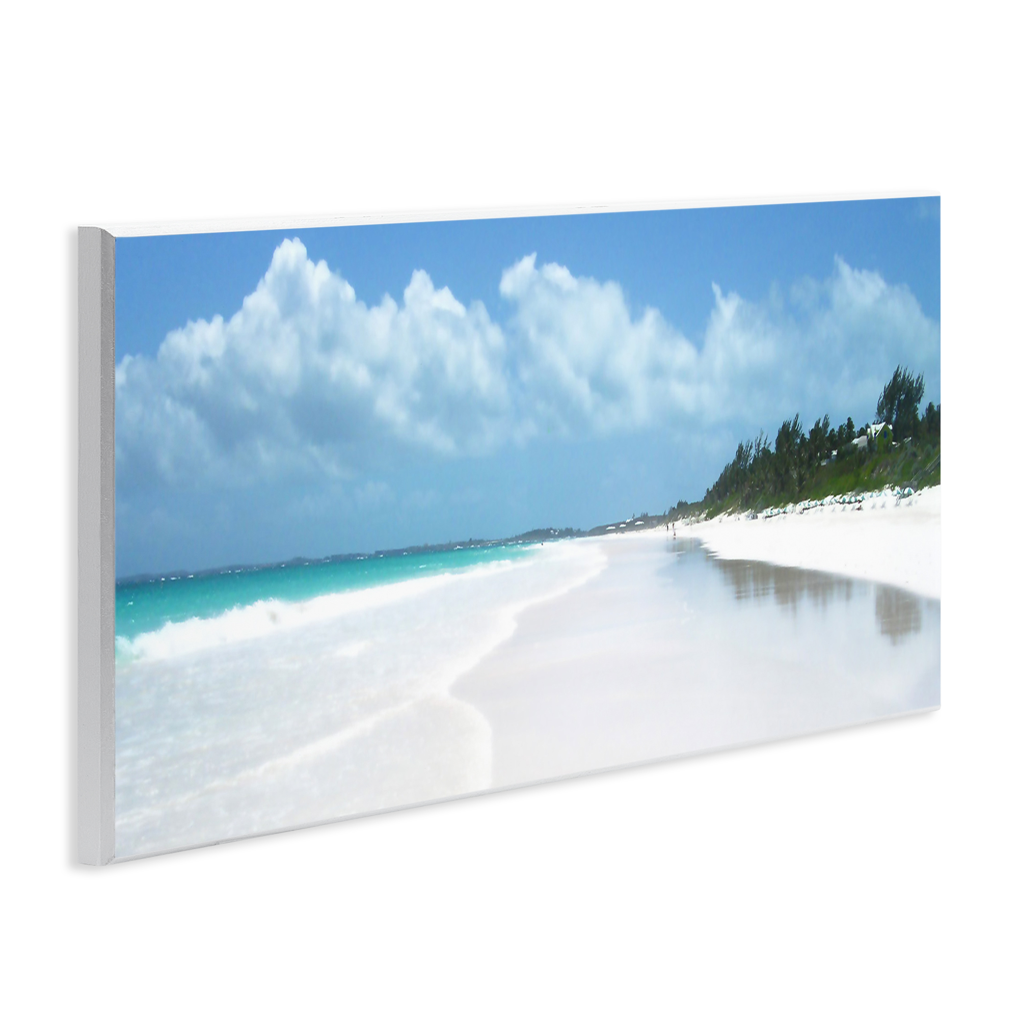 Stupell Industries Pink Sands Shore Landscape Photography Unframed Art Print Wall Art, 17 x 7