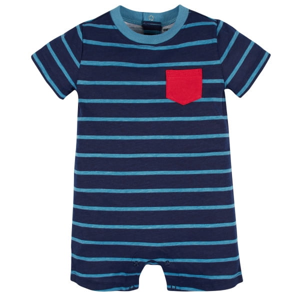 Onesies Brand Baby Boy Short Sleeve and Sleeveless Rompers, 3-Pack, Sizes 0/3 Months - 24 Months