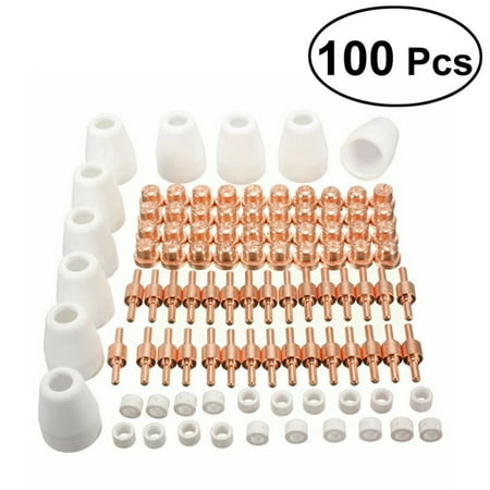 

100 Pcs PT31 LG40 Plasma Electrodes Tips Nozzle Consumables Fit CUT40 CUT50 CT312