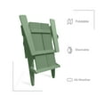 thumbnail image 6 of Krikacy Modern Folding Adirondack Chair, All-Weather HIPS Plastic Outdoor Lounge w/Cup Holder, Green, 6 of 8