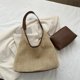 thumbnail image 3 of Bolso de hombro informal de gran capacidad tejido de paja para mujer, nuevo, para vacaciones en la playa, 3 of 5