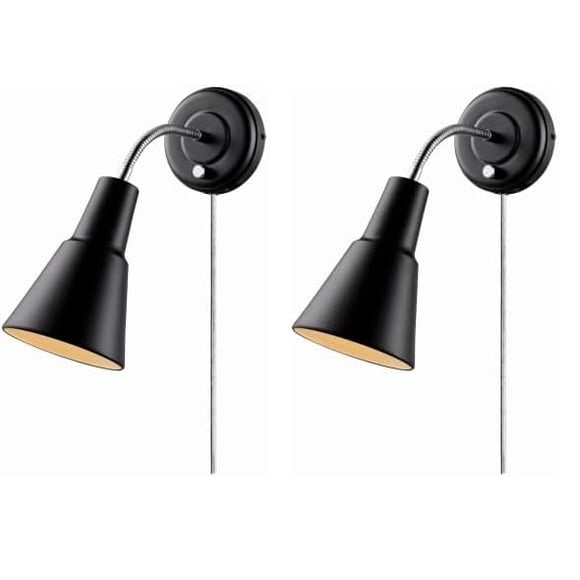 Lámpara de Pared Globo Eléctrico Ramezay Negro Mate Paquete de 2