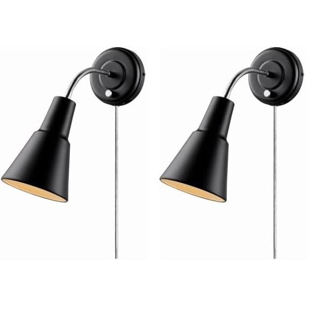 Lámpara de Pared Globo Eléctrico Ramezay Negro Mate Paquete de 2