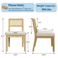 thumbnail image 3 of Yeshouse juego de 2 sillas de comedor de ratán, estilo rústico francés, respaldo de ratán y patas de madera, diseño moderno de mediados de siglo, ideal para comedor, cocina, dormitorio o sala de estar, 3 of 7