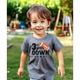 thumbnail image 4 of 3rd Year Down Football Shirt for Boys and Girls Sports Theme Third Birthday Party Tee Granite Heather Shirt 5-6, 4 of 5