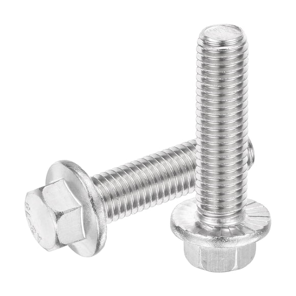Uxcell 6Pack M12 x 45mm Hex Serrated Flange Bolts Screws 304 Stainless Steel