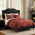 thumbnail image 3 of Benjara Magnificent Faux Leather Upholstered Queen Size Bed Black, 3 of 3