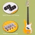 thumbnail image 5 of 4-String Electric Bass Guitar with 20W Bass Amp Kit, Right-Handed Rosewood Fingerboard Electric Bass with Carry Bag, Shoulder Strap, Amp Wire, Plectrum and Spanner Tool (Yellow), 5 of 9