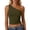 Army Green-#001, variant on Womens One Shoulder Tank Top Sleeveless Slim Fit Y2k Going Out Cropped Tee Shirt Summer Asymmetrical Solid Fashion Top Blouse,Hot Pink XL