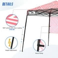 thumbnail image 4 of EAGLE PEAK Day Tripper 8x8ft Slant Leg Lightweight Compact Portable Canopy w/Backpack Easy One Person Set-up Folding Shelter 6 x 6 Top and 8 x 8 Base (Coral Geo), 4 of 8