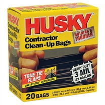 Pallet (225 ct) of 42 gal Poly-America HK42020B Black Husky 3-Mil Contractor Trash Bag, 20-Count