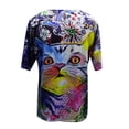 thumbnail image 4 of Babysbule Women's Tops Plus Size Women Short Sleeve Printed V-Neck Tops Tee T-Shirt Blouse, 4 of 5