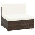thumbnail image 3 of vidaXL 6 Piece Garden Lounge Set with Cushions Poly Rattan Brown, 3 of 5