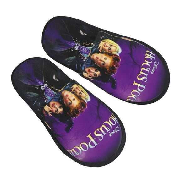 Hocus Pocus Furry Slippers For Men Women Fuzzy House Slippers Winter Anti-Slip Indoor And Outdoor Slip On Shoes Medium