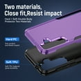 thumbnail image 4 of Dteck for Samsung Galaxy S24 Case, Full Body Heavy Duty Rugged Shockproof Protective Phone Cover with Tempered Glass Screen Protector and Camera Lens Cover,Purple+Black, 4 of 7