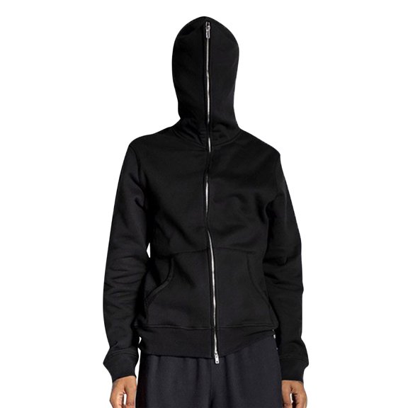 Unisex Y2K Style Oversized Full Zip Hoodie Solid Color Loose Casual Jacket Coat with Pockets for Girls