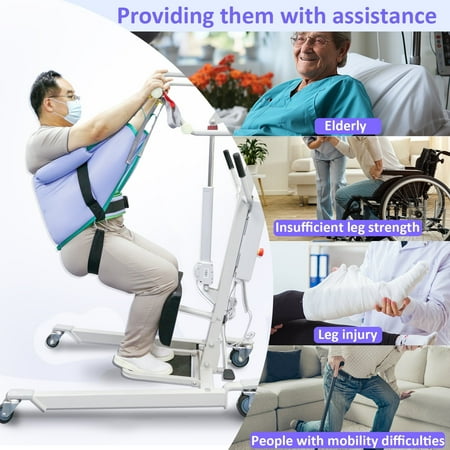 Ehucon Sit to Stand Sling Patient Lift Sling with Back Support, 500 lb Capacity, Purple, 1 Count