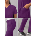 thumbnail image 4 of Adar Addition Ensemble de Sarrau Go-Basic pour Femmes - Haut de Sarrau Ajusté à Col en V et Pantalon de Sarrau Cargo Ajusté, 4 of 7