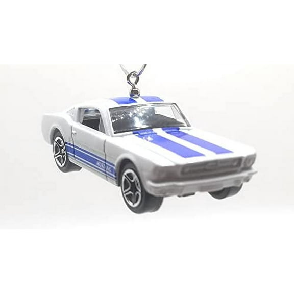 Christmas Ornament for 1965 Ford Mustang GT White Blue Stripe