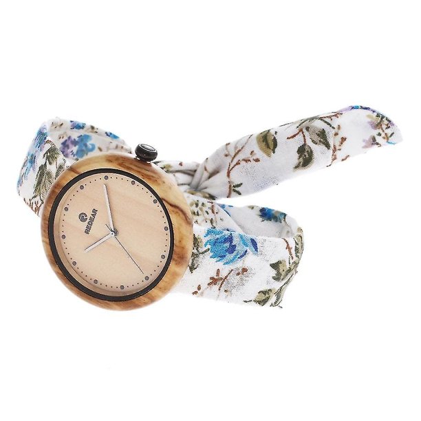 Reloj informal hecho a mano con correa de cuero y pulsera de sándalo rojo de haya y arce