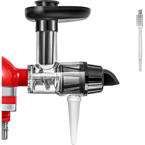 Masticating Juicer Attachment Compatible with KitchenAid Stand Mixers, Cold Press Juicer Accessory with Clean Brush, High Juice Yield