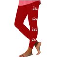 thumbnail image 3 of lcziwo Leggings for Women Funny Love Heart Print Compression Leggings Casual High Waisted Tummy Control Tight Workout Yoga Pants Red XL, Back to College Sale, 3 of 7