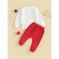 thumbnail image 5 of Toddler Baby Boys Girls Christmas 2Pcs Outfits 6M 12M 18M 24M 3Y Long Sleeve Letter Print Loose Sweatshirt + Drawstring Pants Sets Infant Casual Fall Clothes, 5 of 9