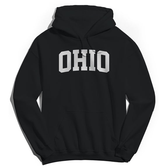 Ohio Graphic Black Men's Cotton Pullover Hoodie