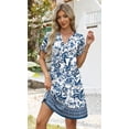 thumbnail image 5 of Vestido WIHOLL 2025 de verano floral con cuello en V y manga corta XL, 5 of 5