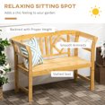 thumbnail image 4 of Outsunny Wooden Bench w/ Stylish Pattern Backrest, Loveseat Chair, Natural, 4 of 10
