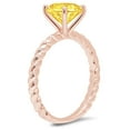 thumbnail image 4 of 2 ct Round Cut Simulated Yellow Diamond Solitaire 18K Rose Gold Womens Engagement Ring, 4 of 6