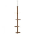 thumbnail image 2 of PawHut Floor-to-Ceiling Cat Tree Cat Climbing Tower with Sisal-Covered Scratching Posts Natural Cat Tree Activity Center for Kittens Cat Tower Furniture, Brown, 2 of 9