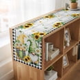 thumbnail image 6 of Table Runners 70 Inches Long Dress Scarves, Sunflower Gnomes Farmhouse Coffee/Dining/Kitchen Table Decor, Holiday Table Runner, Spring Farmhouse Daisy Leaf Wooden Grain 13x70 Inch, 6 of 9