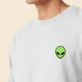 thumbnail image 5 of Dalix Alien Embroidered Cotton Classic Fit Long Sleeve Crewneck Tee Shirt Mens in White XL X-Large, 5 of 5