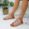 thumbnail image 2 of Women's Fashion Casual Summer New Solid Color Round Toe Comfortable Foot Ring Strap Beach Sandals, 2 of 6