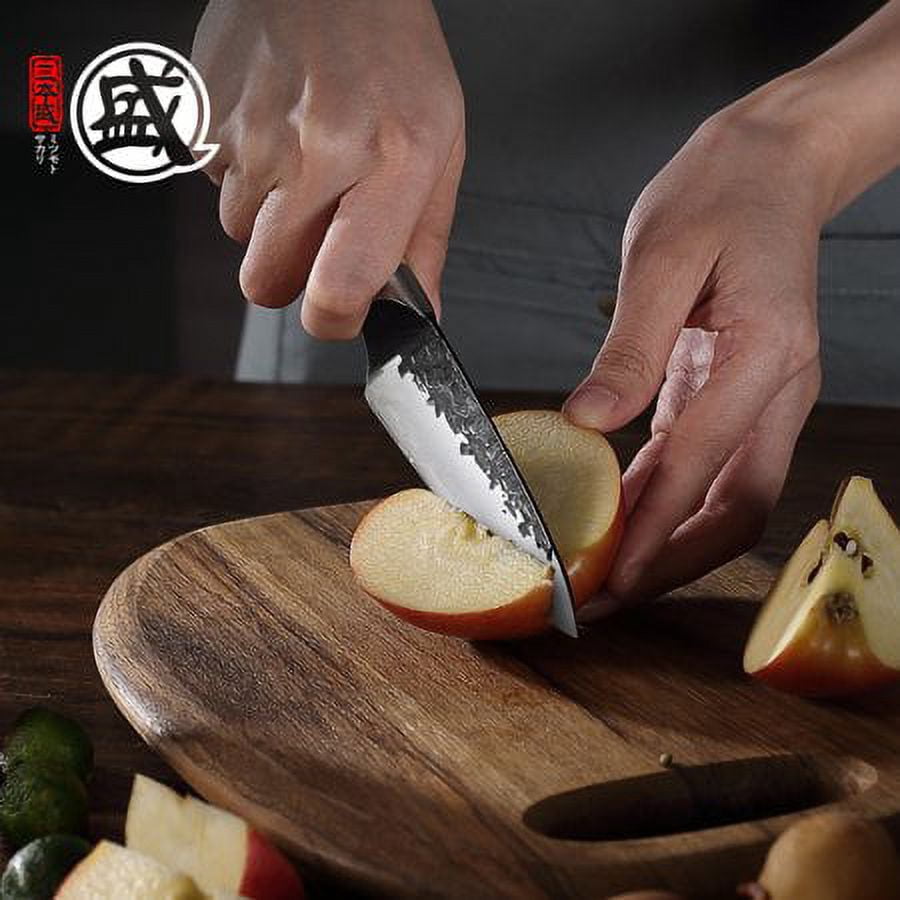MITSUMOTO SAKARI 4.5 inch Japanese Kitchen Paring Knife, Professional Hand Forged Kitchen Small Fruit Knife