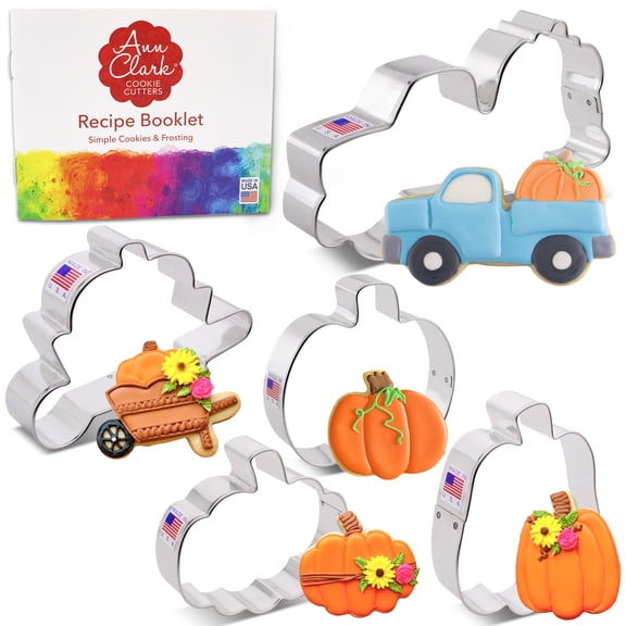 Ann Clark Pumpkin Patch Cookie Cutter Set, 5-Piece, Made in USA