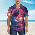 thumbnail image 4 of Lsque Hawaiian Island Beach Shark pattern Hawaiian Shirt for Men, Unisex Summer Beach Casual Short Sleeve Button Down Shirts-X-Large, 4 of 9
