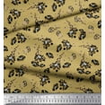 thumbnail image 3 of Soimoi Brown Polyester Crepe Fabric Leaves & Floral Decor Fabric Printed BTY 42 Inch Wide, 3 of 3