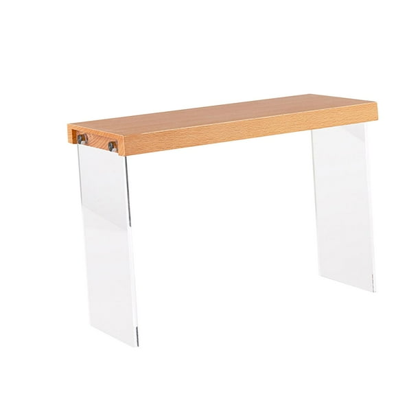 Soporte elevador de madera y acrílico, estante de almacenamiento para juguetes coleccionables y maquetas. 32cmx12cmx20.5cm