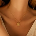 thumbnail image 1 of Zhuge Colgante de collar hecho a mano, colgante de mariposa con etiqueta redonda vintage (oro), 1 of 3