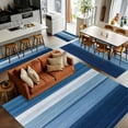 thumbnail image 5 of 4x6 Area Rugs, Blue Ombre Stripe Non-Skid Rubber Backing Large Rectangle Rugs - Living Room Bedroom Home Office, Farmhouse Striped Modern Abstract Art Indoor Floor Mat Carpets Washable Rug, 5 of 9