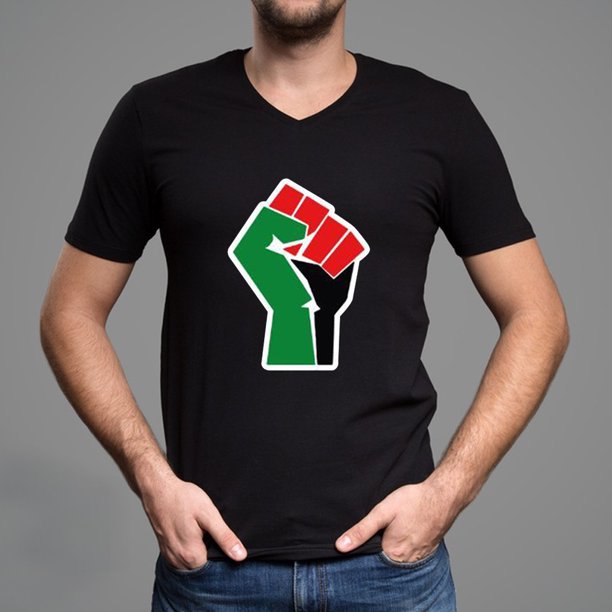 Camiseta Puño Palestino Camiseta del puño palestino Novedad Gaza Freedom End Camisa básica elegante (Negro L)