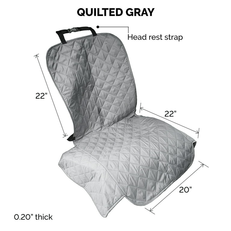 Furhaven Quilted Water-Resistant Car Seat Cover, Grey