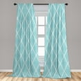 thumbnail image 5 of Ambesonne Oriental Curtains, Lacy Flowers in Diamond, Pair of 28"x63", Pale Blue and White, 5 of 5