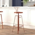 thumbnail image 2 of Flash Furniture Industrial Style Barstool with Swivel Lift Adjustable Height Seat in Rose Gold Finish, 2 of 4
