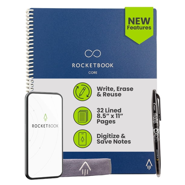 Cuaderno Rocketbook New Core Reutilizable A4 Azul Marino