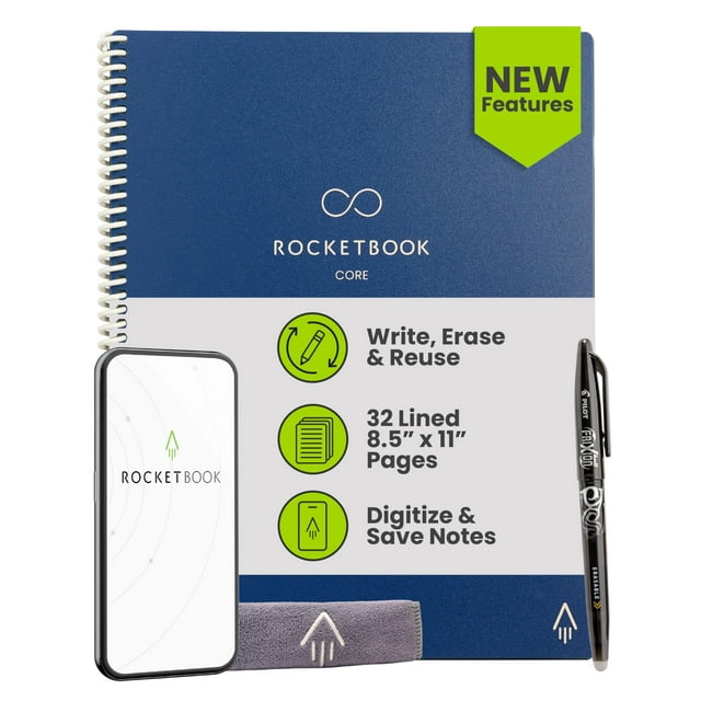 Cuaderno Rocketbook New Core Reutilizable A4 Azul Marino